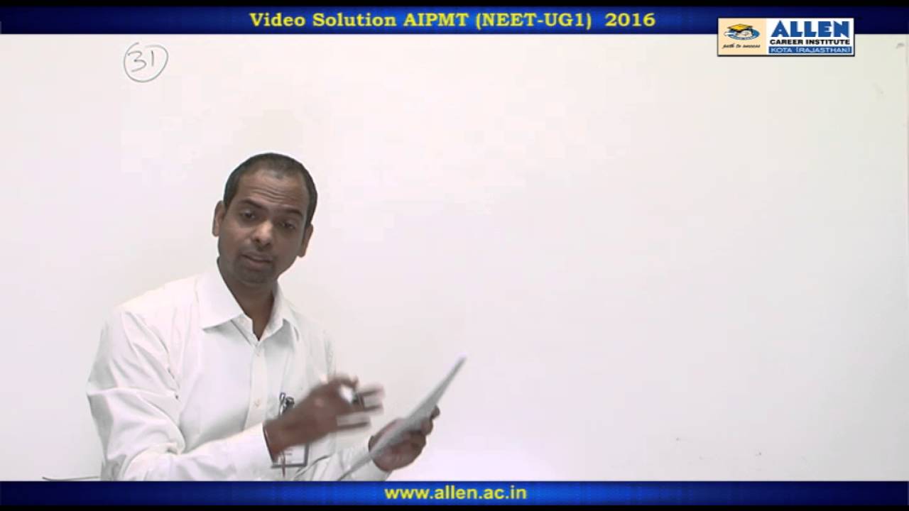 AIPMT 2016 Physics Solution &ndash; Q. 31 (Paper Code-P) NEET-UG 2016 Phase I