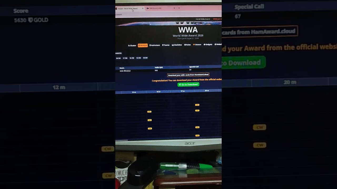 Set up EA5GOW concurso WWA CW 2026 y resultado