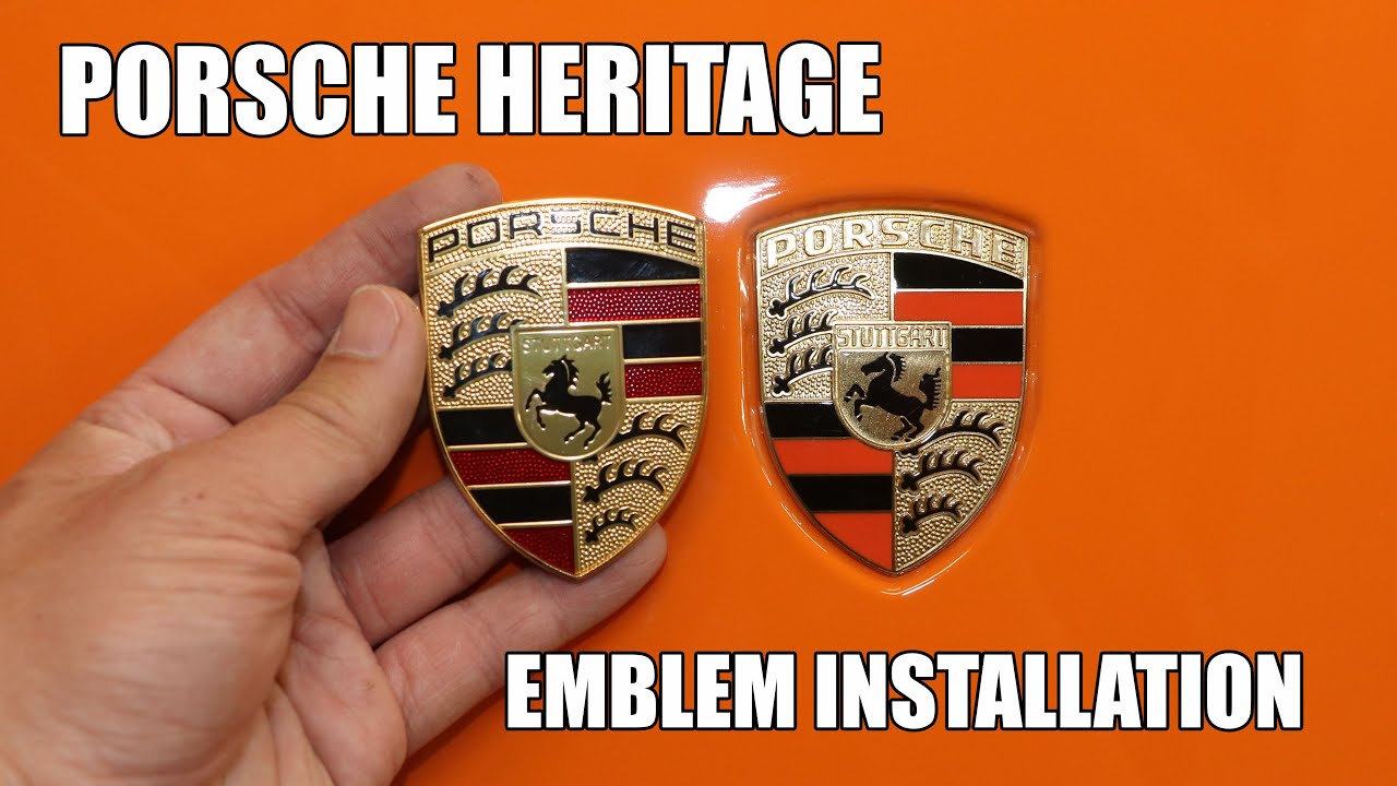 Retro Porsche Emblem Installation 718 GT4 Paint To Sample