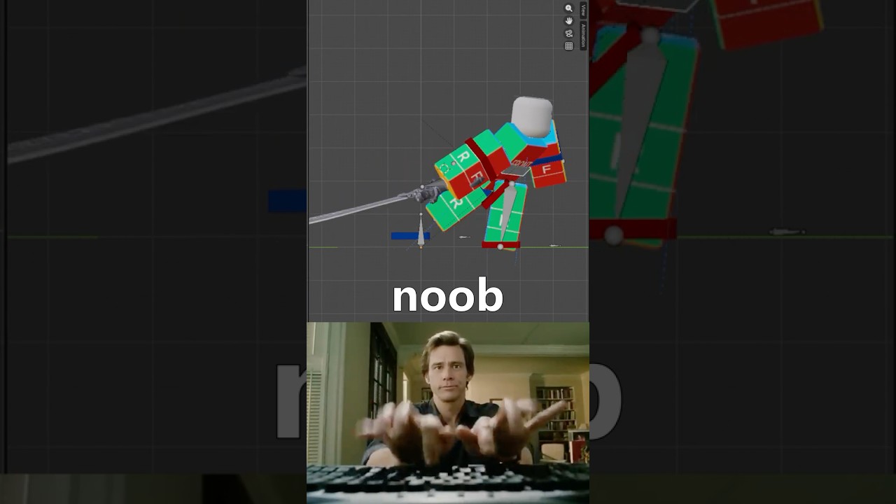 Roblox Animator: Noob vs Pro Heavy Sword Attack 💪🗡️#roblox #robloxgamedesign #blender