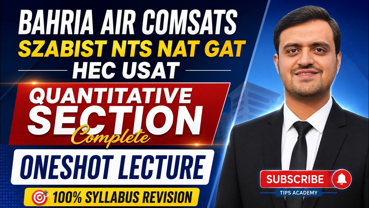Quantitative Mathematics One Shot Lecture 2026 | Bahria Air, COMSATS, SZABIST, NTS NAT GAT HEC USAT