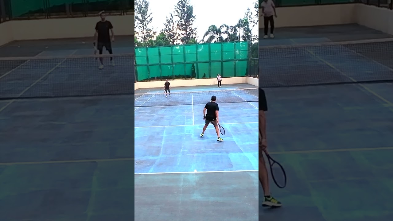 Great Return to Serve, Smart Drop by Partner #TennisReels #TennisMatch #TennisDoubles #TennisReturn