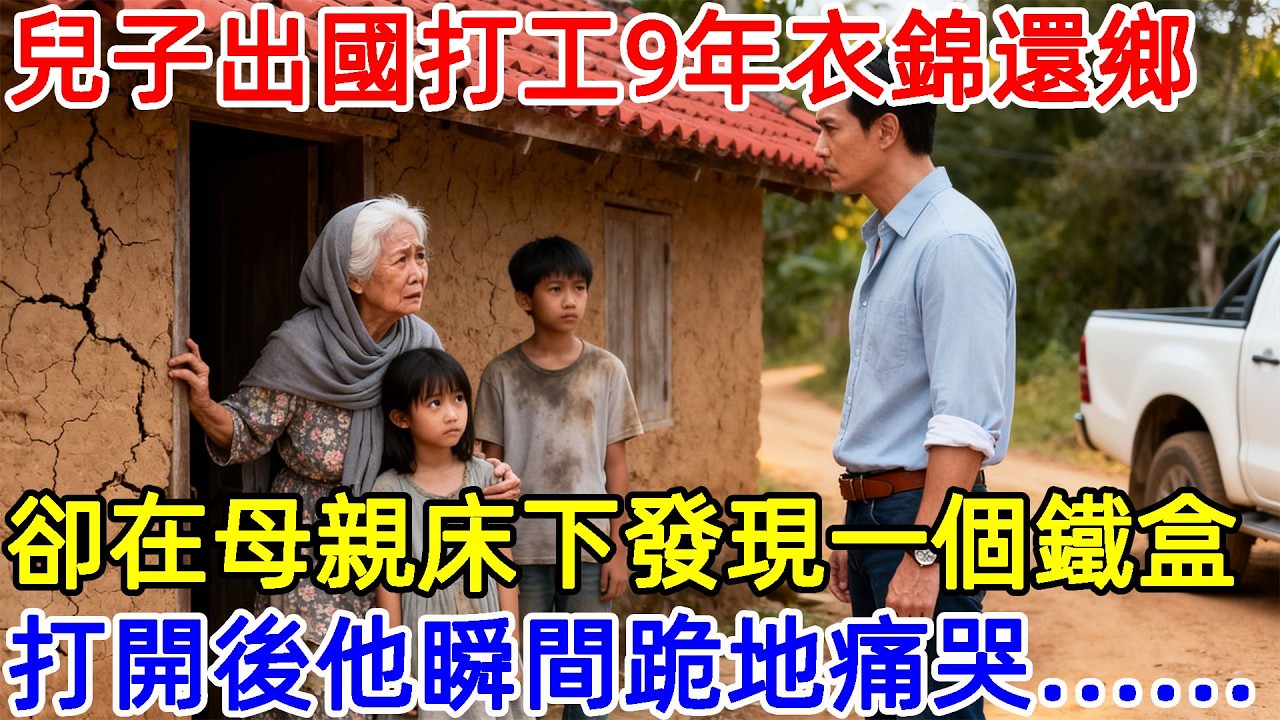 兒子出國打工9年衣錦還鄉，卻在母親床下發現一個生鏽的鐵盒，打開後他瞬間跪地痛哭……#故事頻道 #故事分享 #情感#臺灣#情感故事#幸福人生