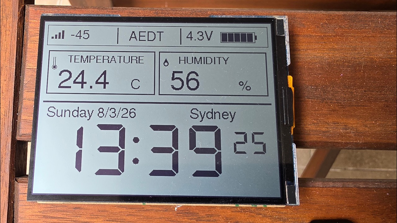 Waveshare RLCD ESP32-S3 Weather Dashboard