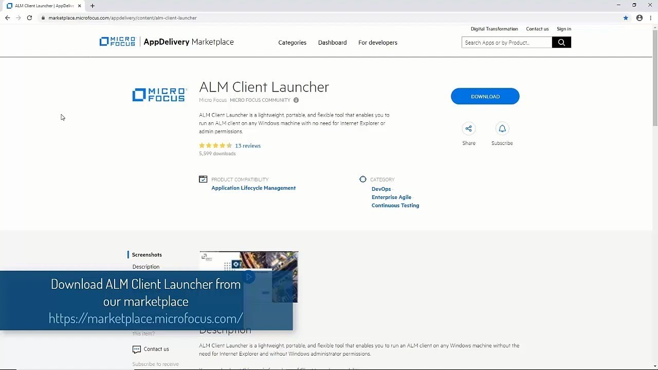 Using ALM Client Launcher