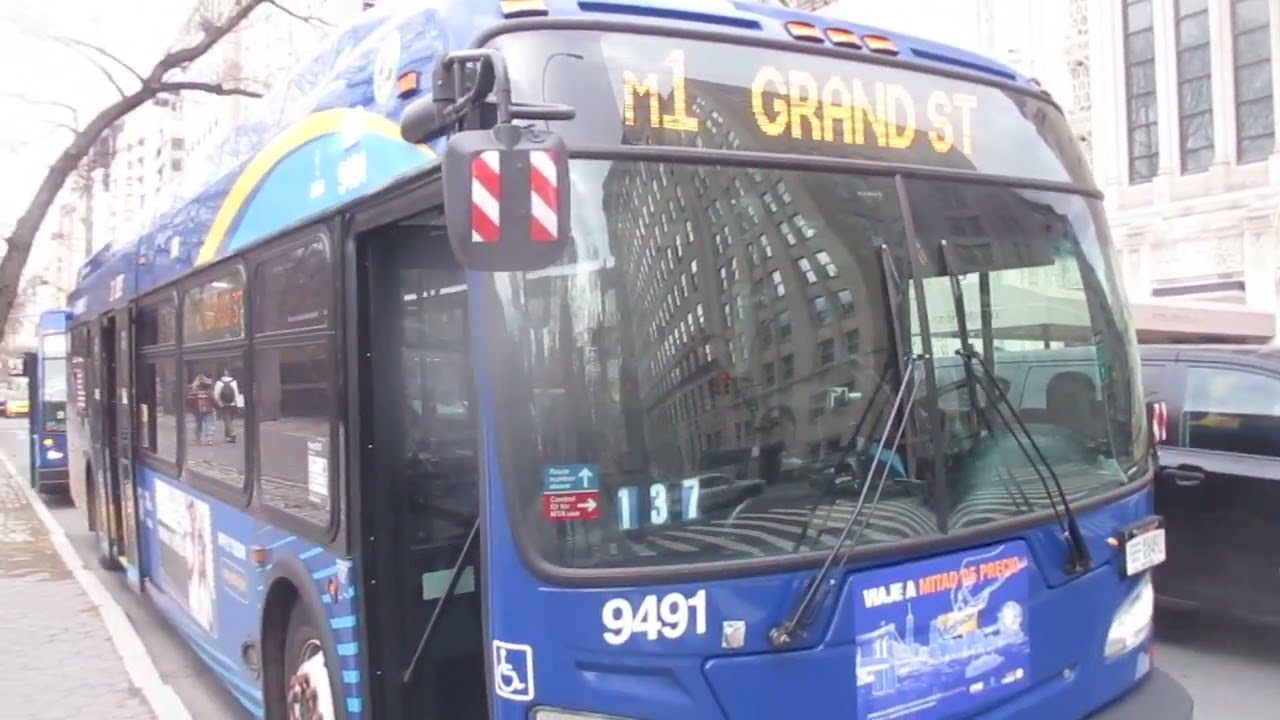 MTA NYC Bus 2022 New Flyer XDE40 Xcelsior Hybrid #9491 On The M1 @ 5th Avenue