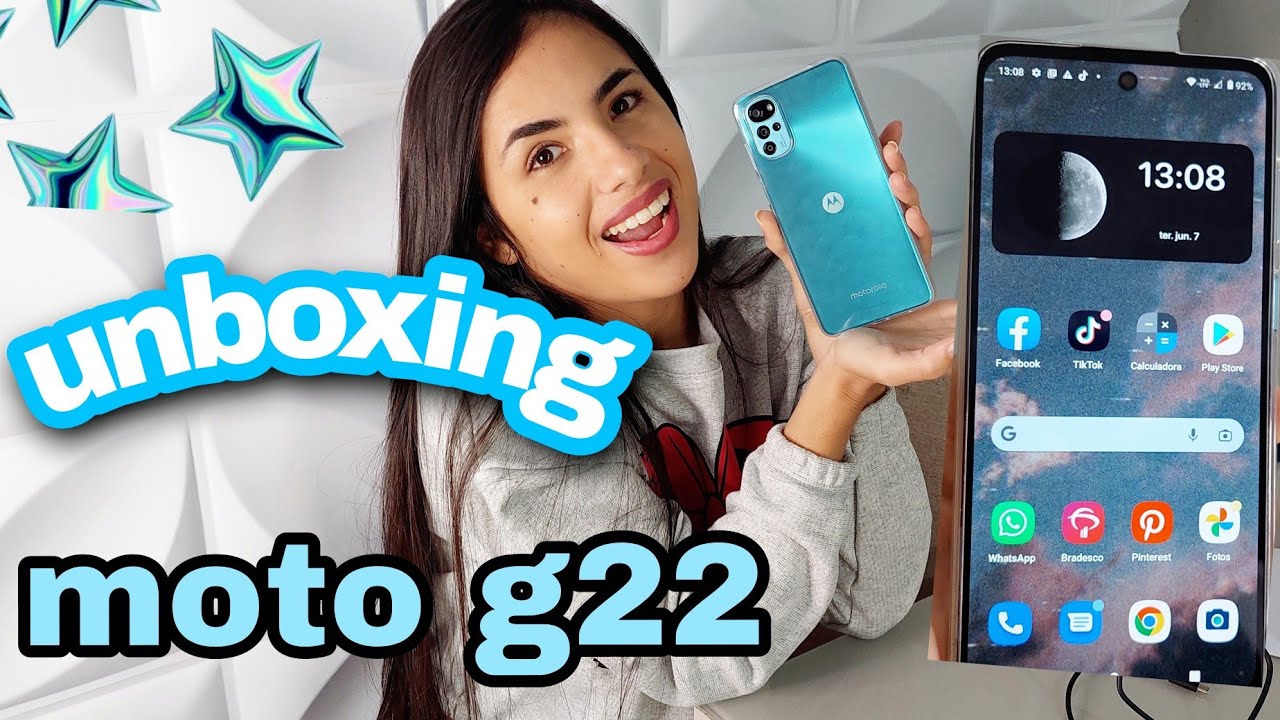 Meu celular novo!!( MOTO G22) unboxing+configurando do zero😱