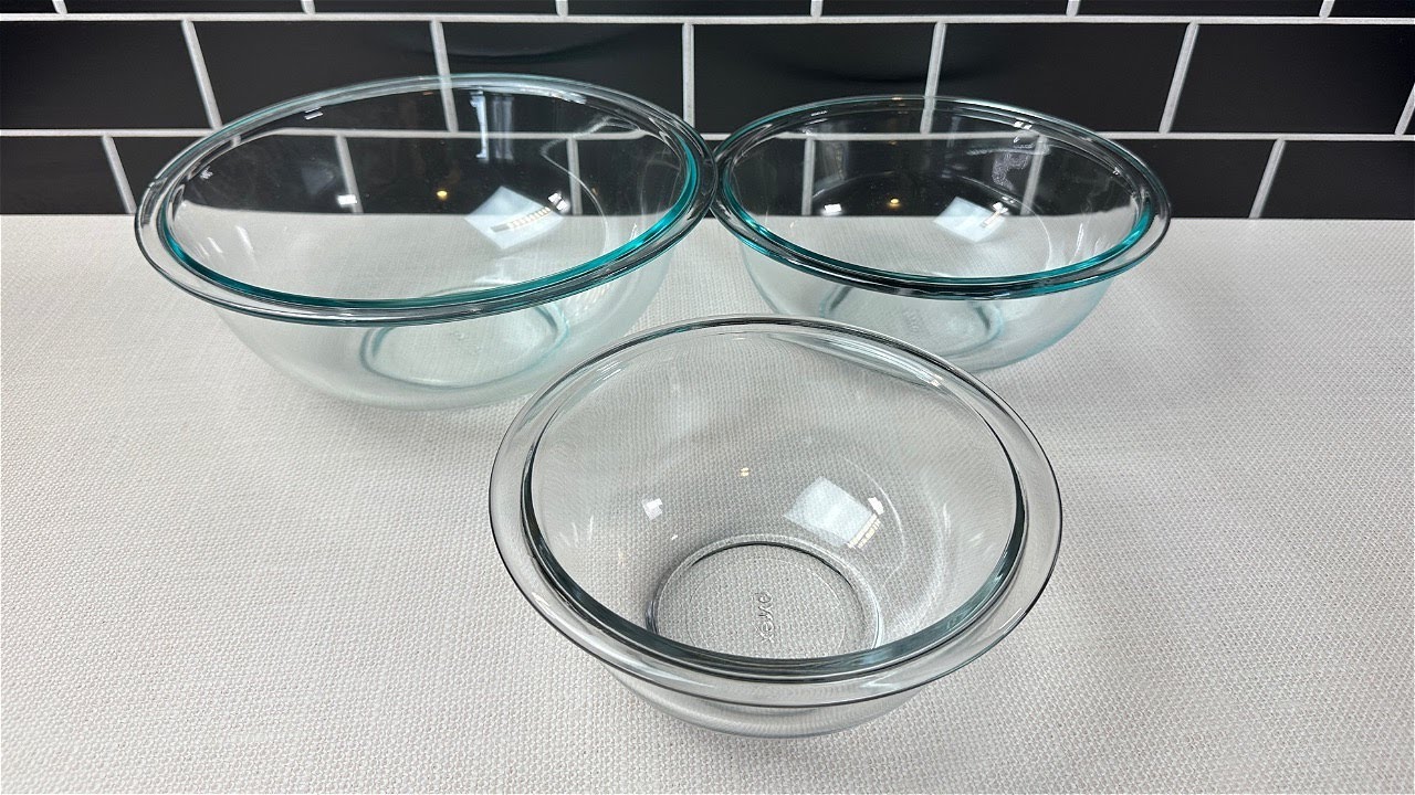 Pyrex Glass 3 Piece Mixing Bowl Set
