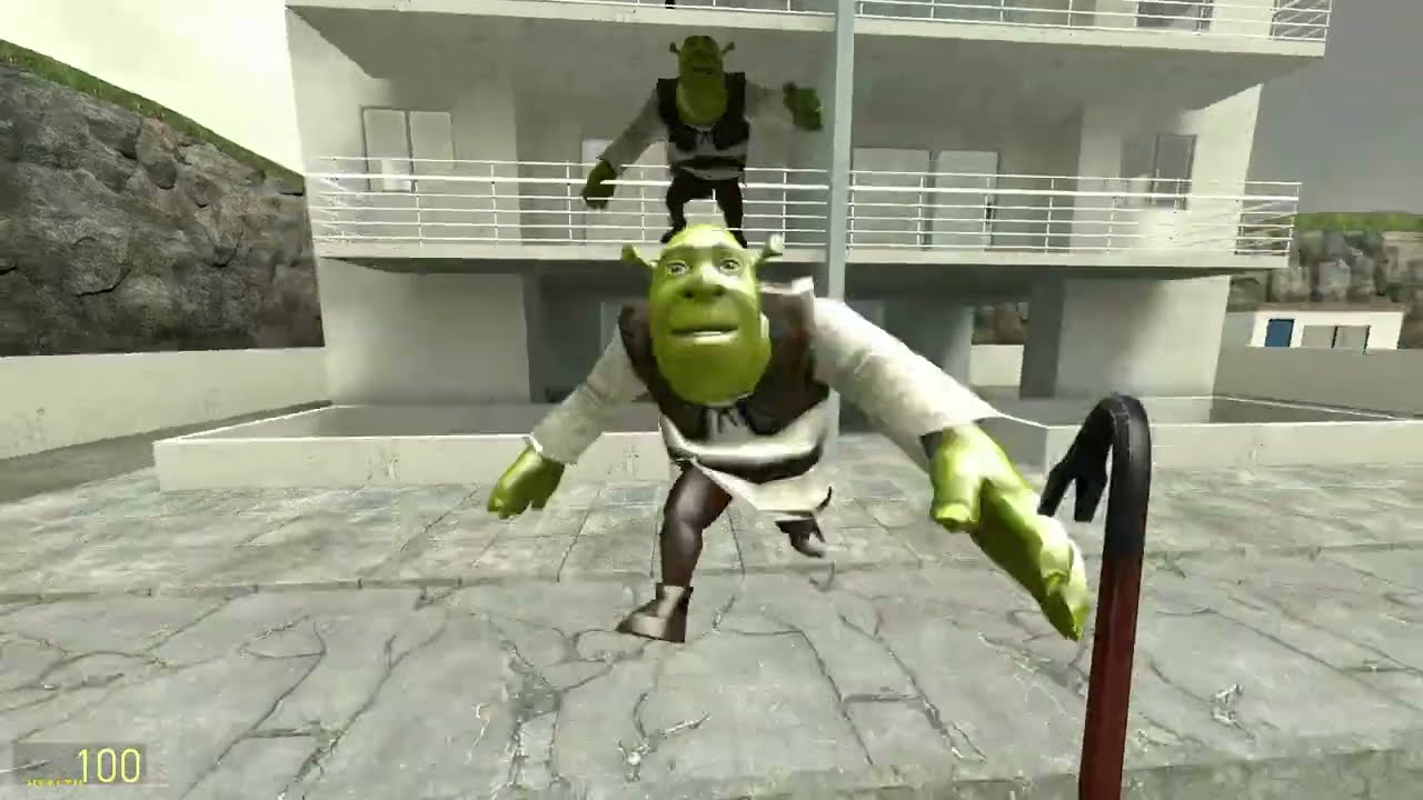 Two Shrek's extreme chasing me in town