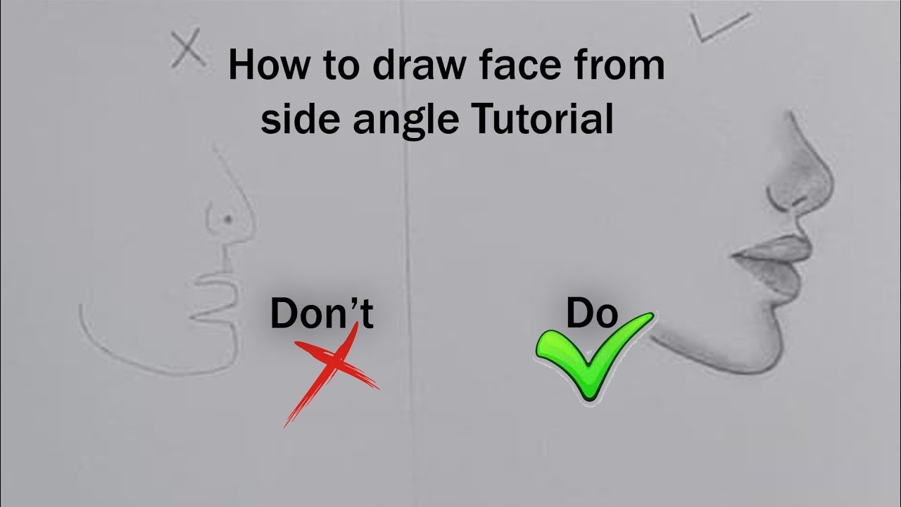 How to draw face from side angle Tutorial...