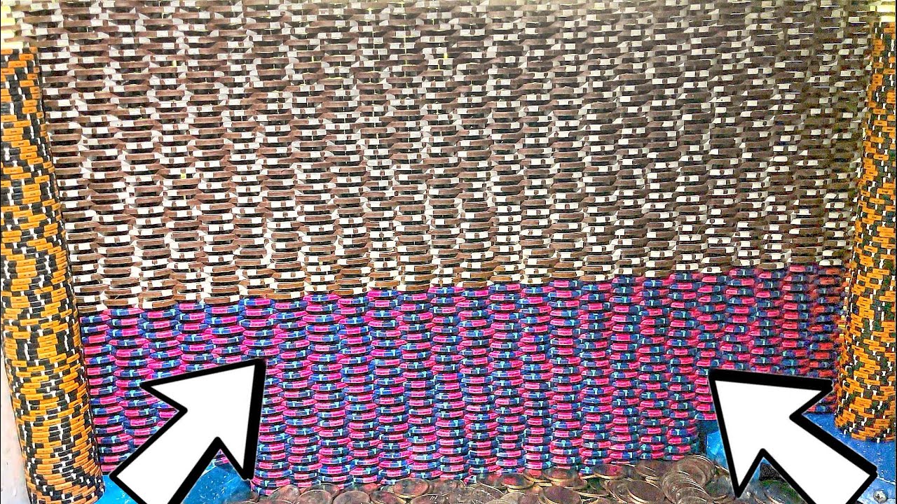 WORLD’S “BIGGEST” POKER CHIP WALL CRASH! HIGH LIMIT COIN PUSHER MEGA MONEY JACKPOT!