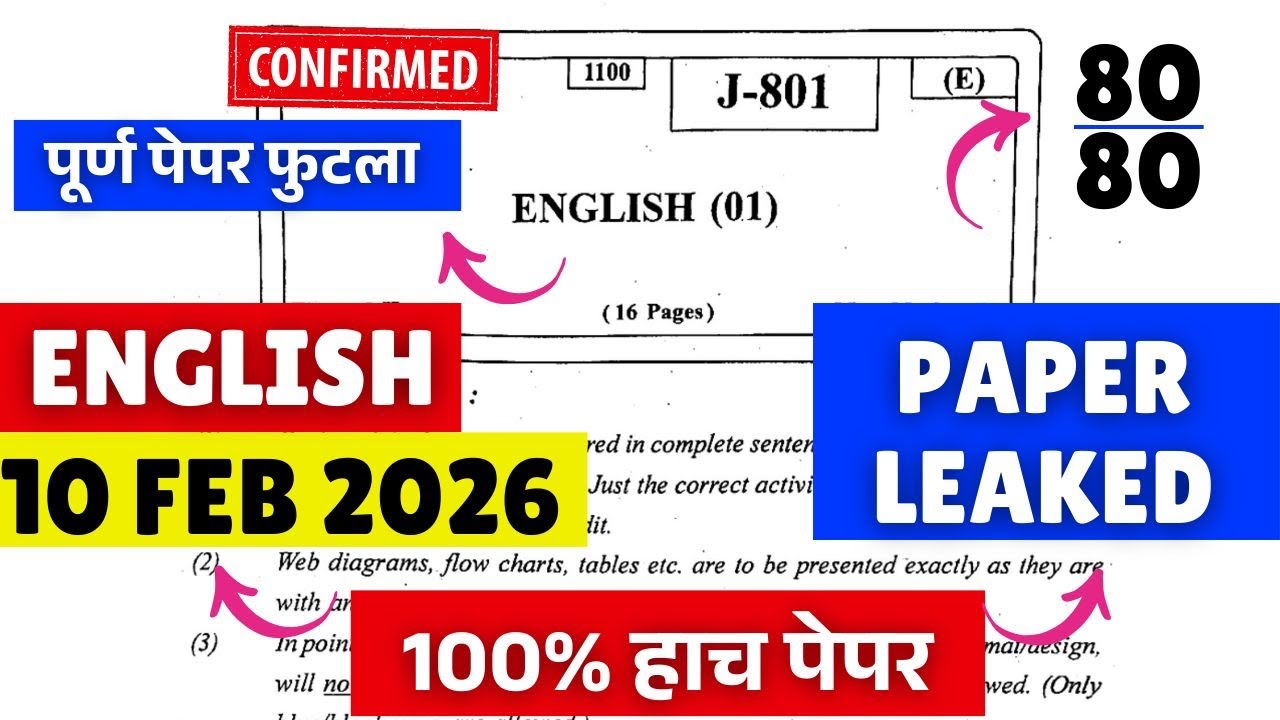 12th Board 2026😱🚨| English Paper Leak*d😱| Score 80/80🔥| 