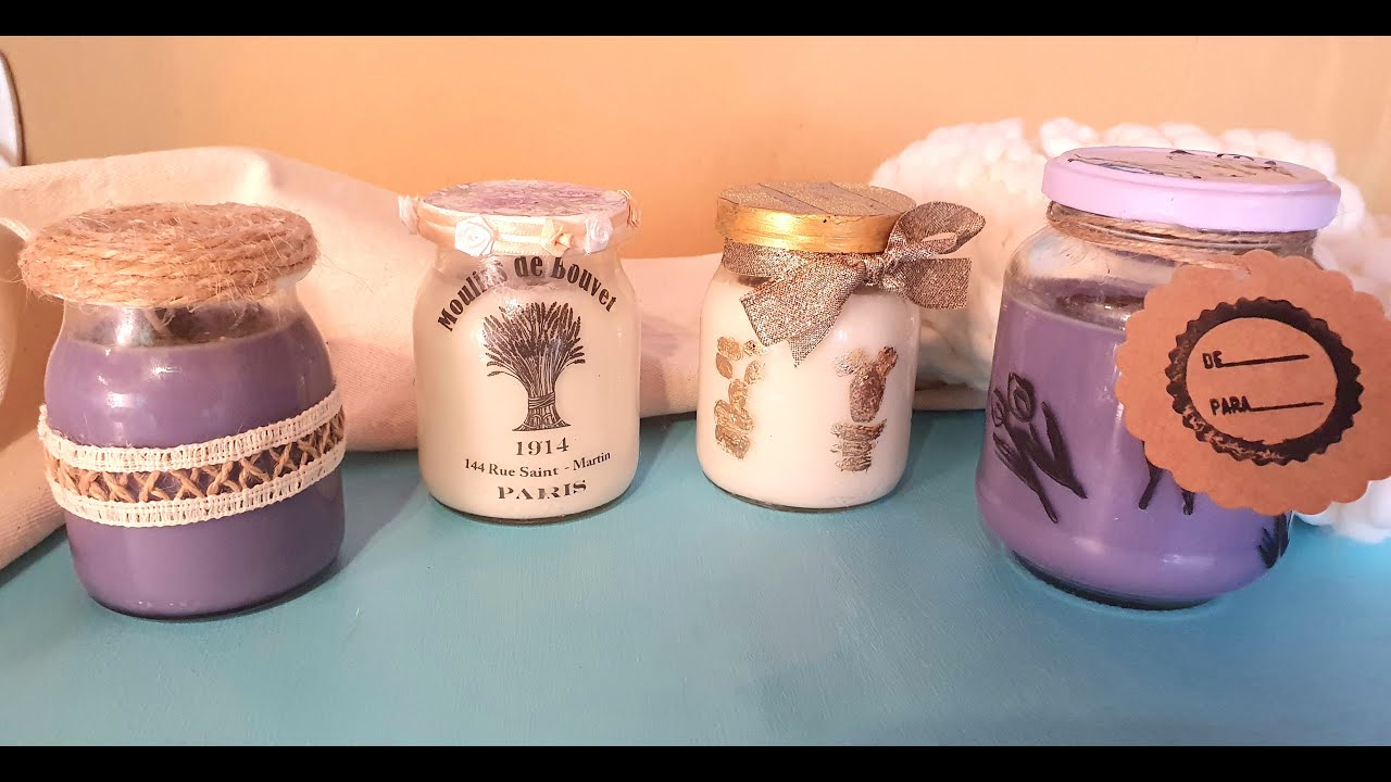 Velas de soja y decoración de frascos