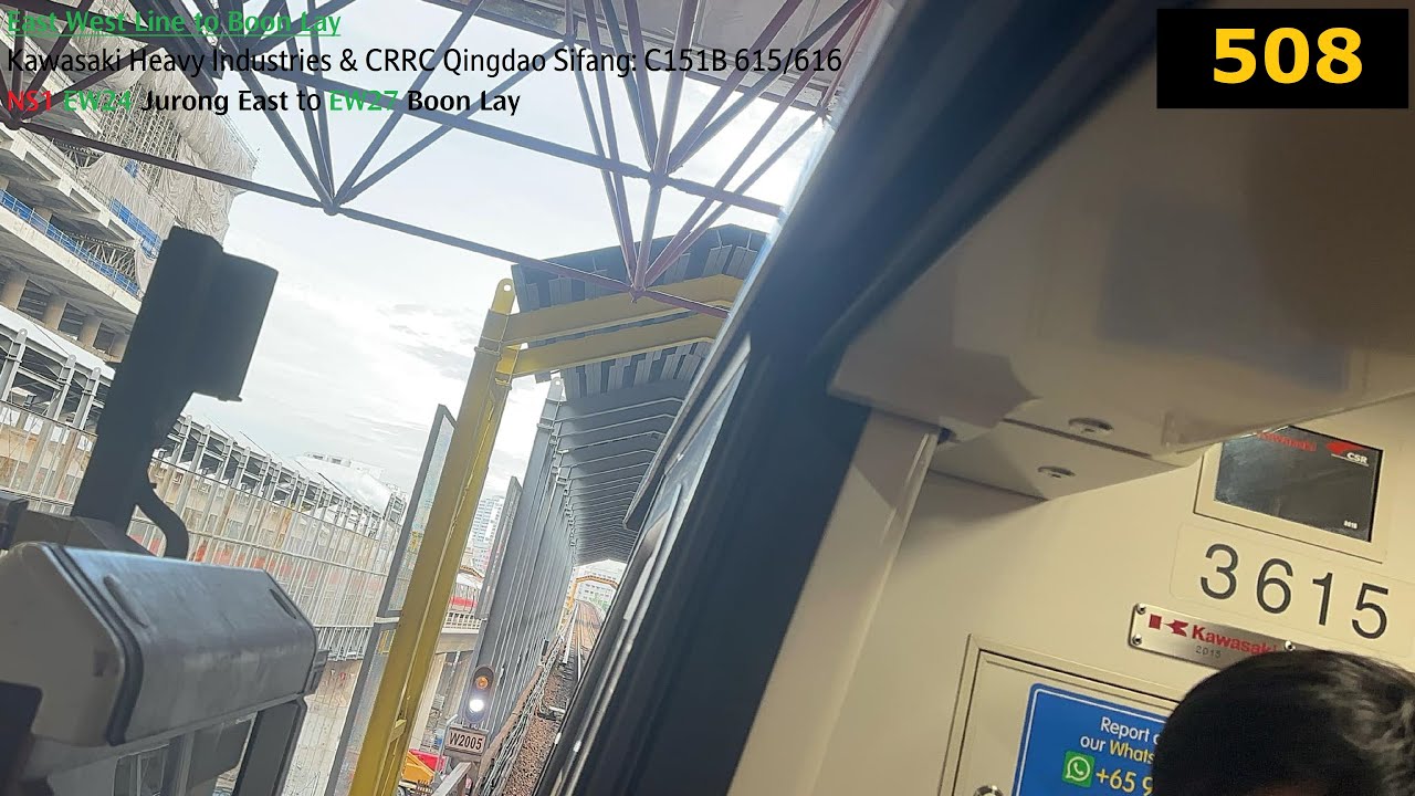 ⁴ᴷ [Something diff.] SMRT Trains, EWL Train Ride [Jurong East → Boon Lay] - Kawasaki C151B 615/616