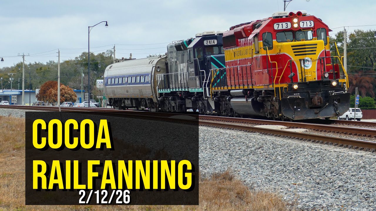 Cocoa Railfanning 2/16/26 ft. FEC FRA Train, Brightline 250th & More!