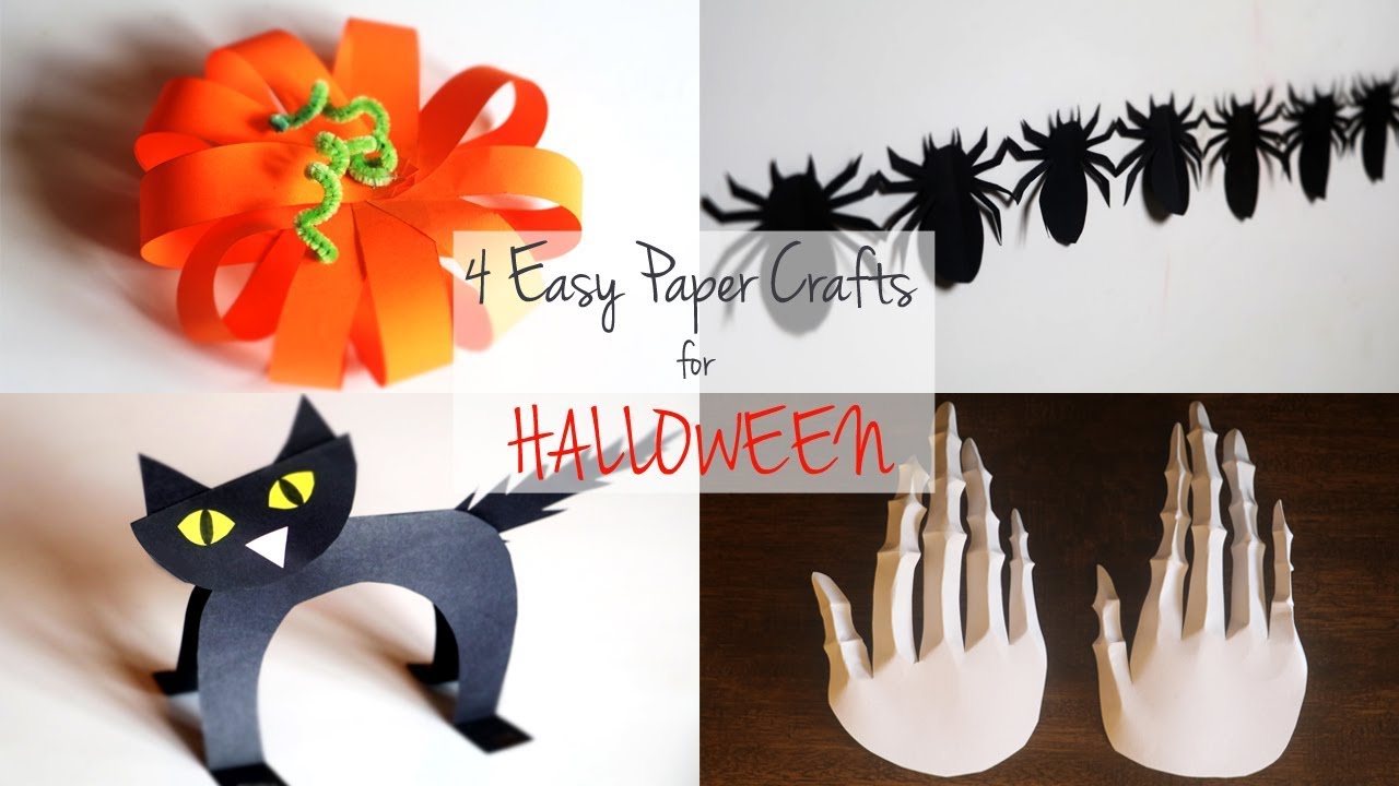 4 Easy Halloween Paper Crafts | DIY Halloween Decoration Ideas