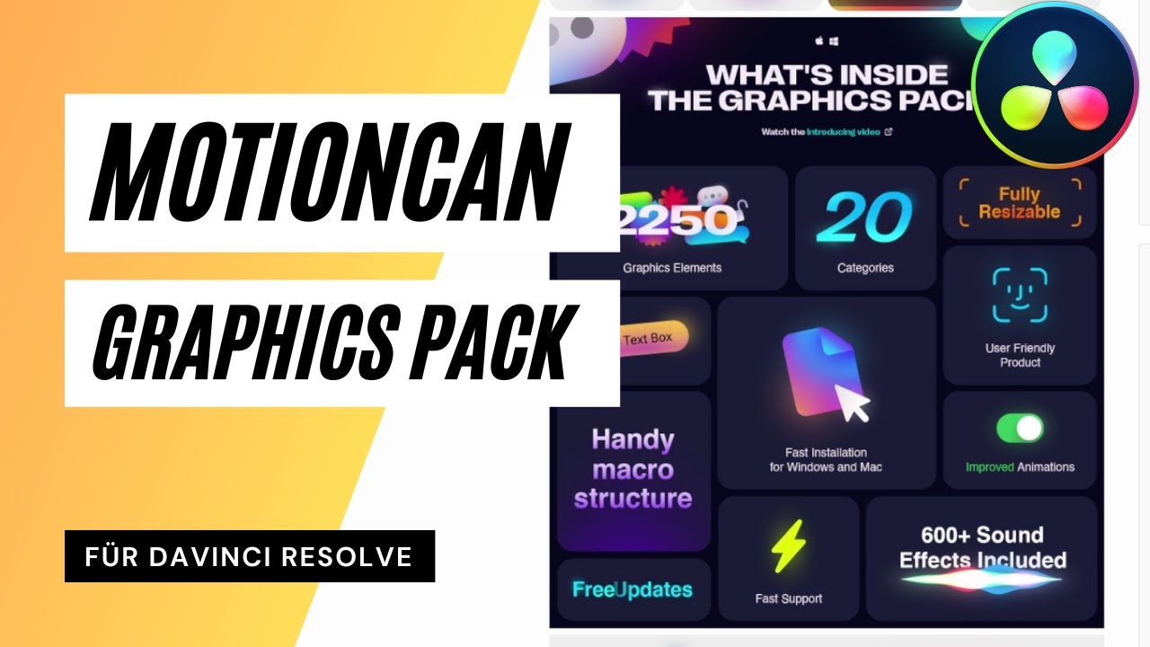 Motioncan Graphics Pack f&uuml;r Davinci Resolve