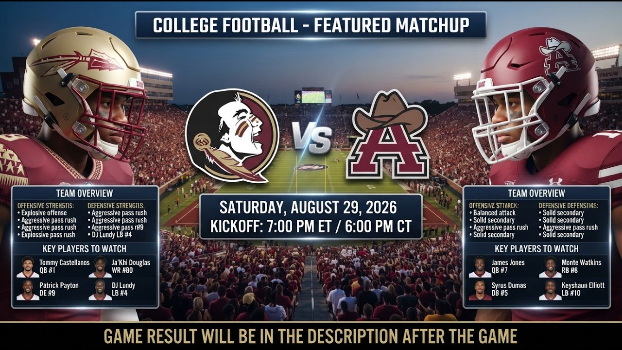 🔴 LIVE PREMIERE: Florida State vs New Mexico State | College Football NCAAF (Week 0)