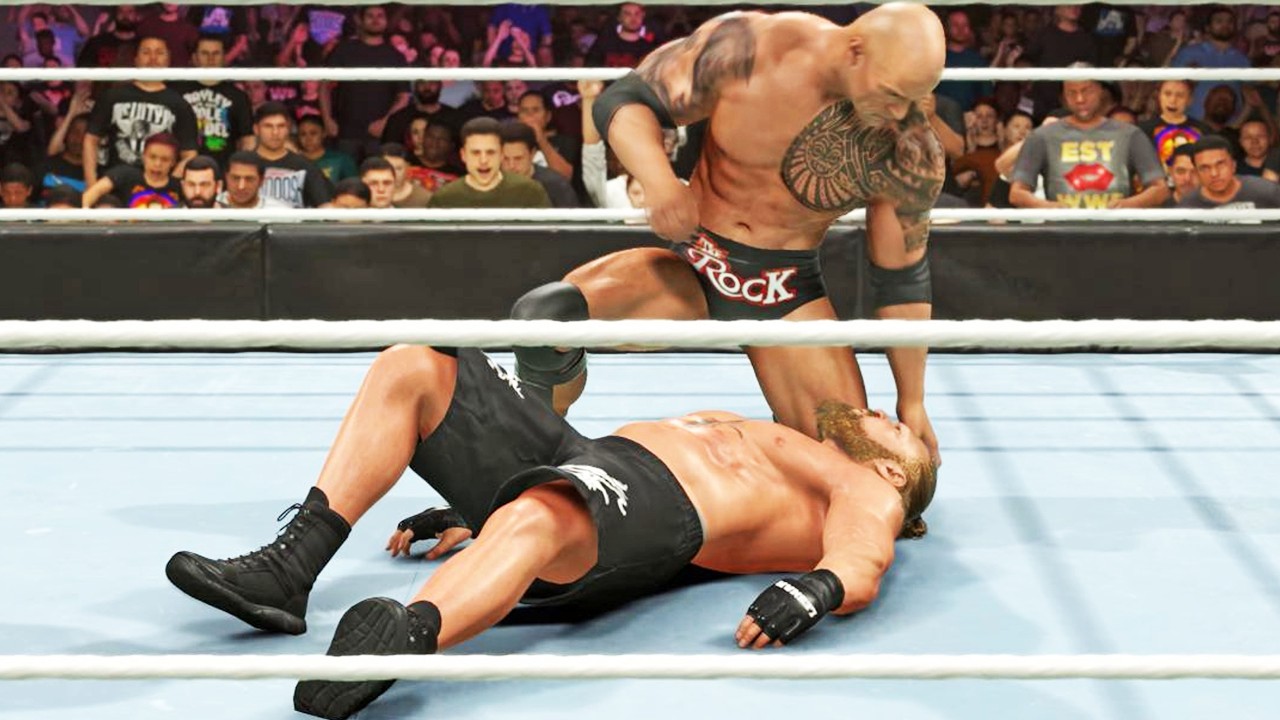 WWE 2K26 - Брок Леснар против Скалы - Геймплей (PS5 UHD) [4K60FPS]