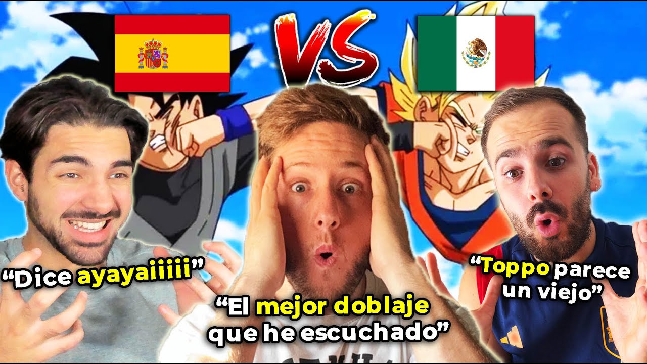 3 ESPAÑOLES RACCIONAN AL MEJOR DOBLAJE ESPAÑOL VS LATINO (DRAGON BALL SUPER) - NoMeDuchoGT