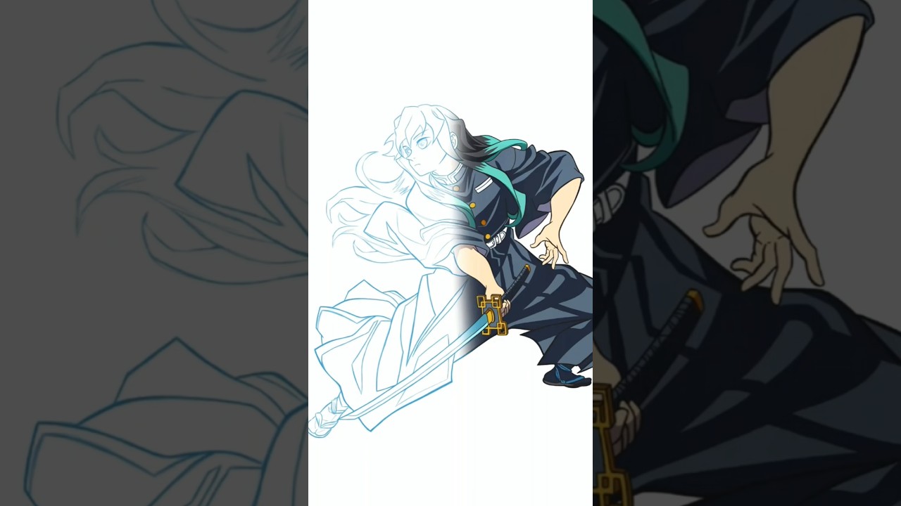 SpeedDrawing do Tokito Muichiro ⚔️Aprenda a desenhar anime 🎨@leoD_arts 