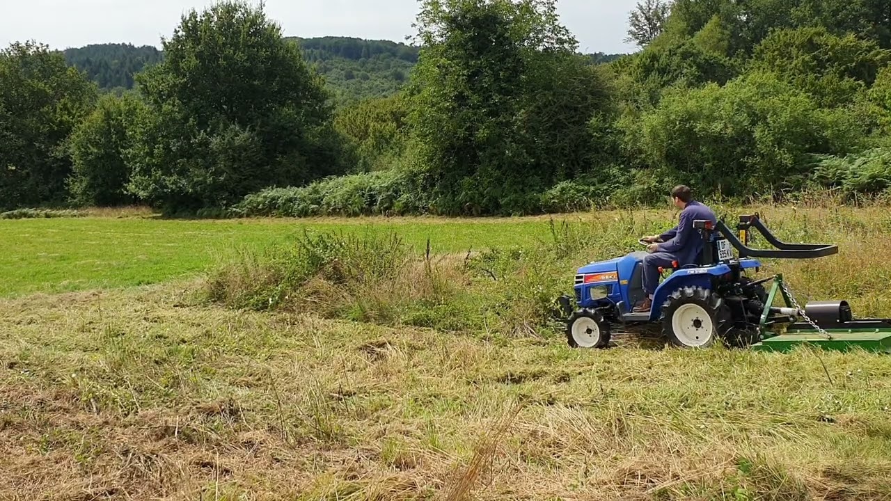 Brush Cutting Brambles and Tall Grass With The Iseki TM3160 4x4 Tractor