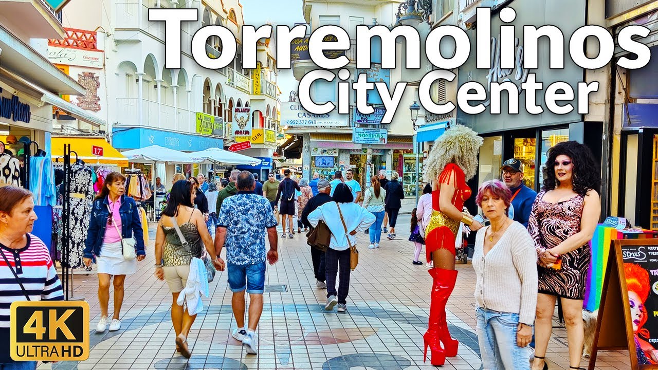 Walking Tour of Torremolinos City Center,, Spain, in April 2023 (4K Ultra HD, 60fps)