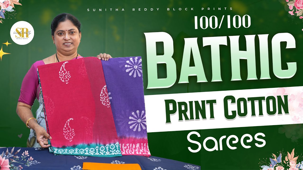 100/100 Count Batik Print Cotton Sarees | Pure Handloom Cotton Sarees | Jejis Vlogs