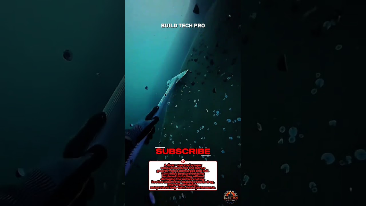 Underwater Hull Cleaning Tool for Marine Biofouling Removal and Ship Maintenance Efficiency #sea
