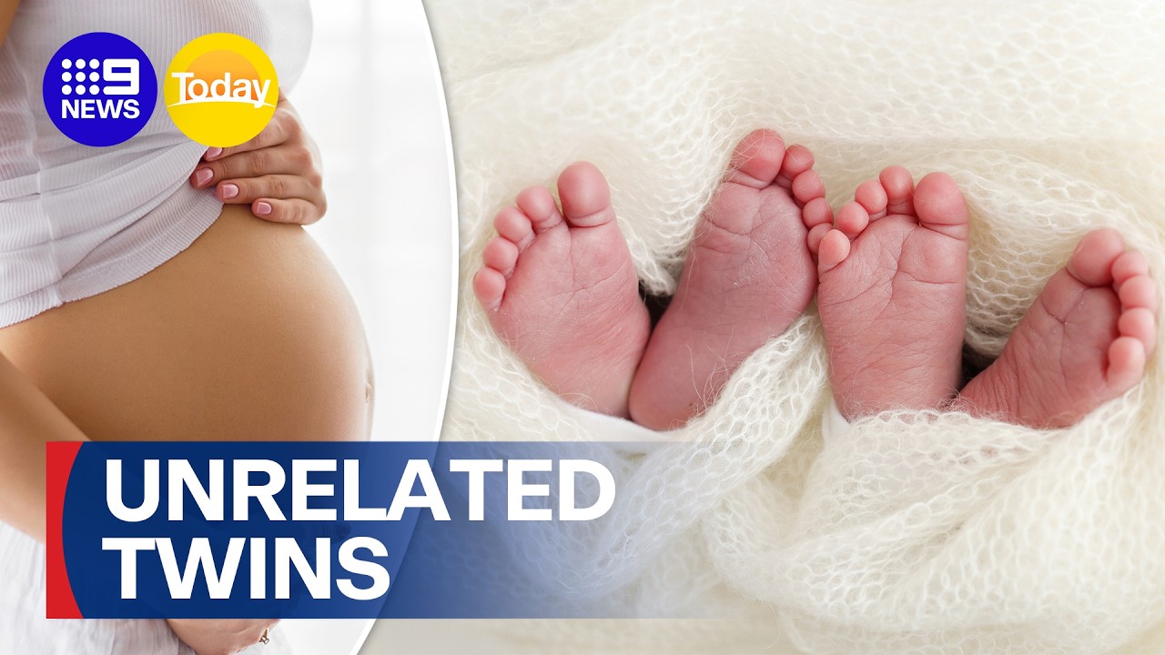 Woman has twins that are not biologically related | 9 News Australia