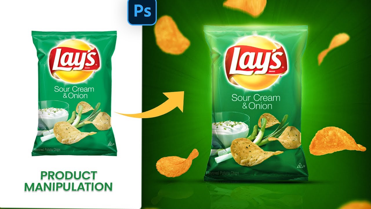 Product Manipulation Design In Adobe Photoshop | Lays Chips Design