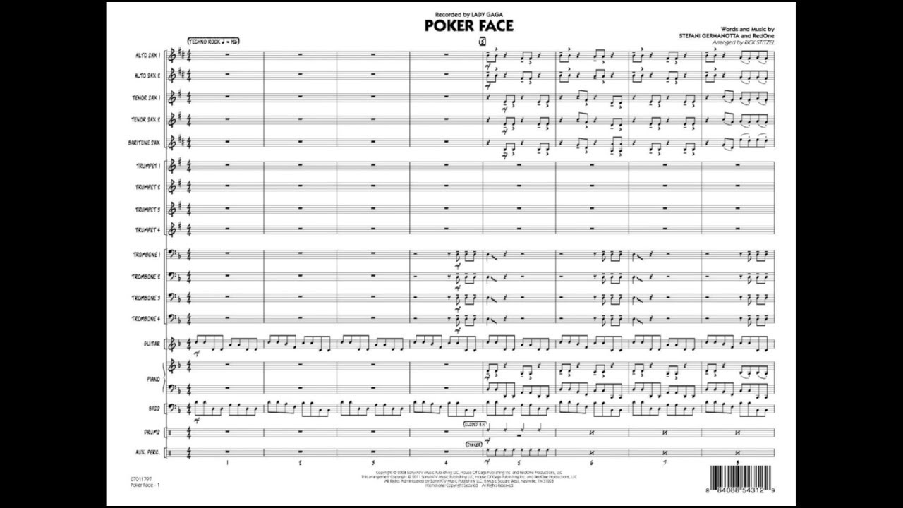 Poker Face arranged by Rick Stitzel