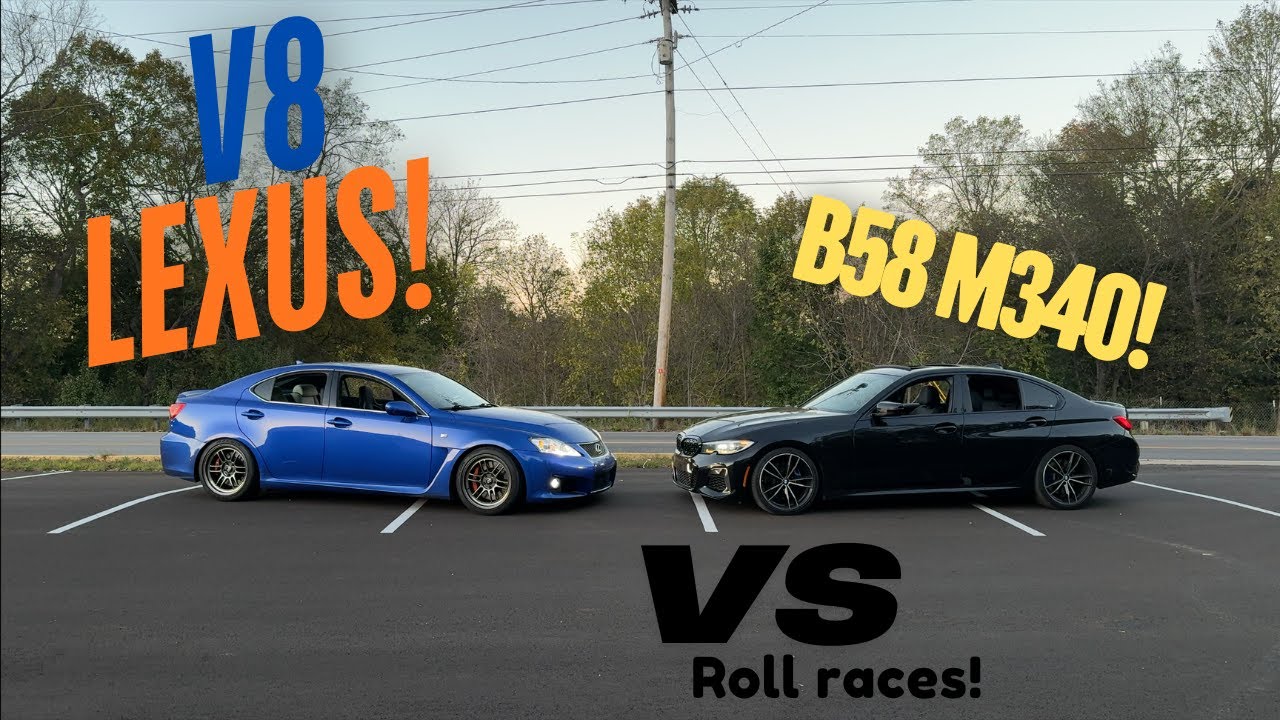 Can a Lexus ISF keep up with a BMW M340i? ROLL RACES ISf vs M340i