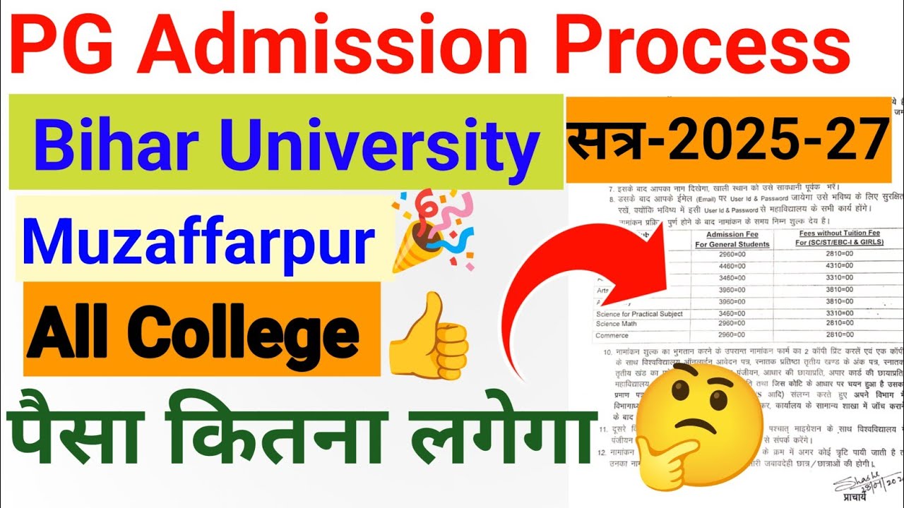 BRABU PG Admission Online 2025-27 | Bihar University Muzaffarpur | BRABU PG Fees kitna lagega #BRABU
