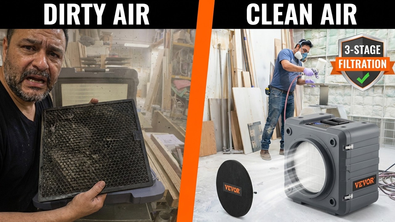 VEVOR Air Scrubber with 3 Stage Filtration