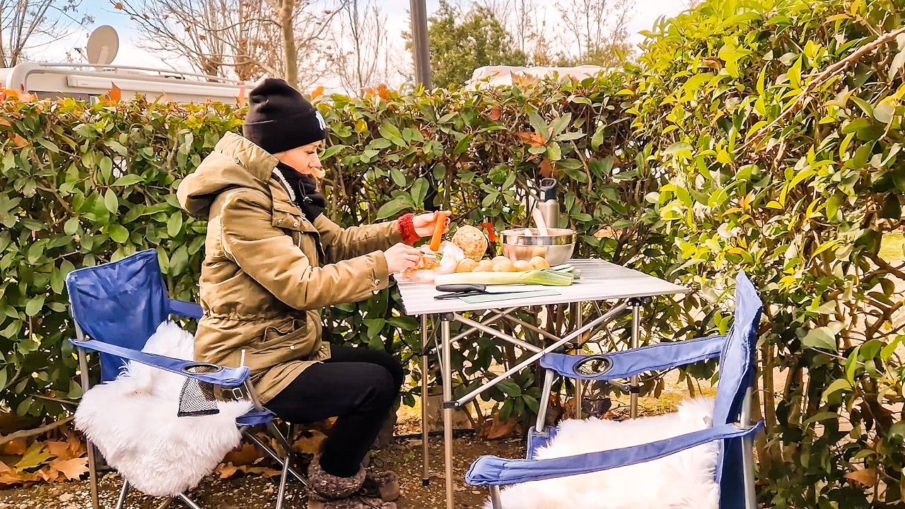 Camping cooking: Traditional Christmas food in Italy | silent vlog | no talk, no music, no AI