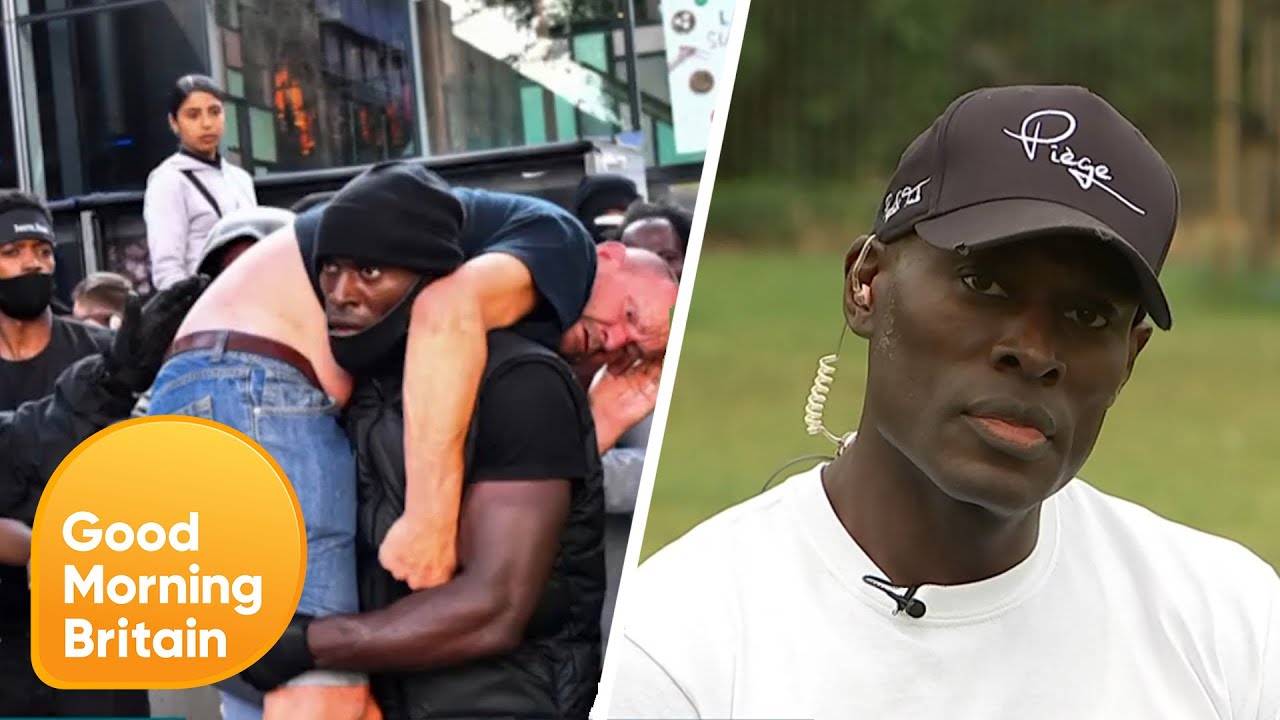 Man Who Rescued Rival Protester | Good Morning Britain