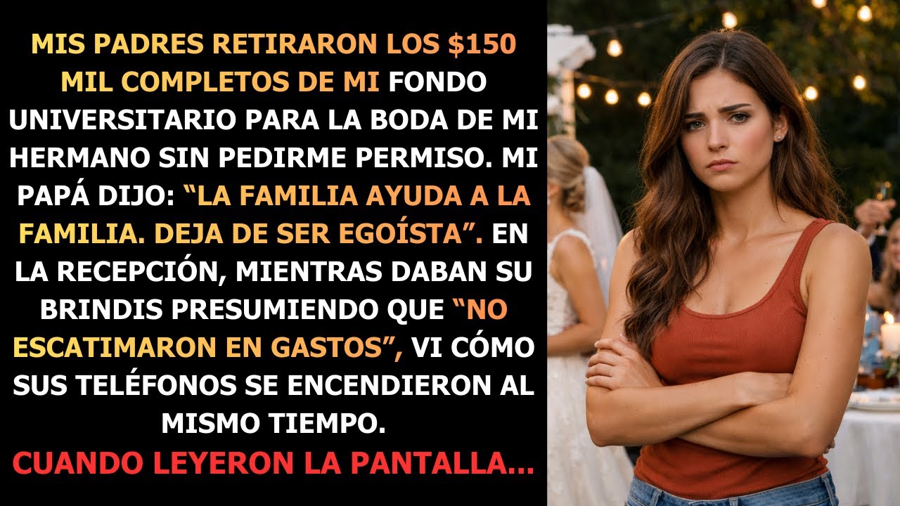 Mis padres se gastaron mis $150 mil del fondo universitario en la boda de mi hermano… hasta que el…