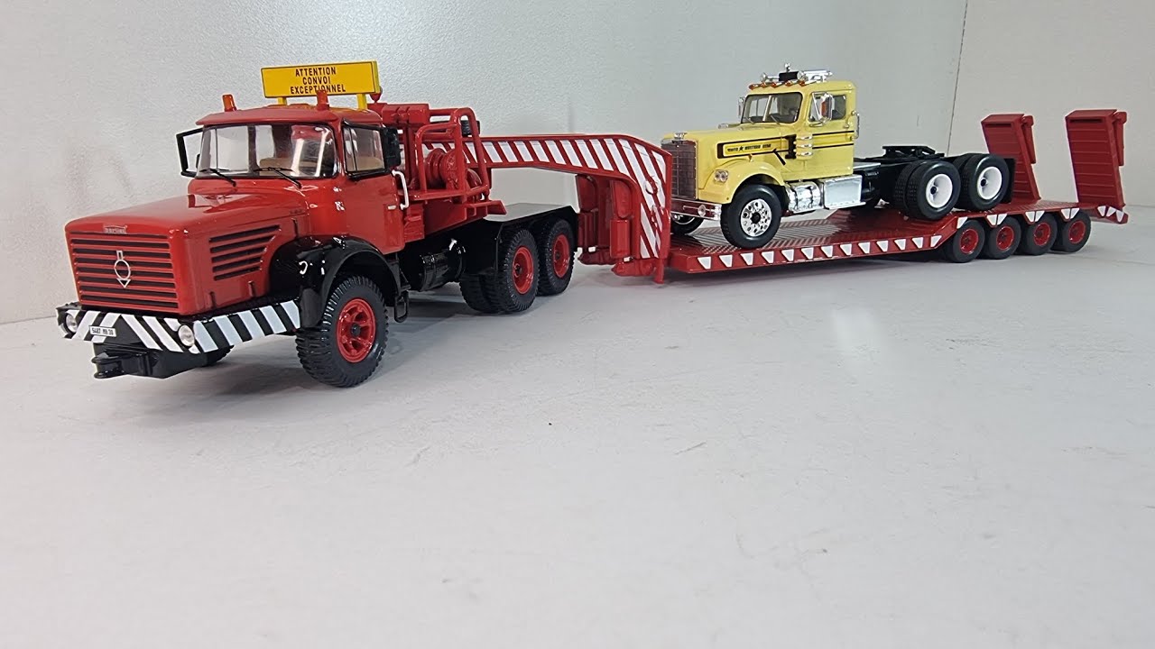 1967 BERLIET TBO 15M3 6X4 HEAVY HAULER PRIME MOVER & TRAILER 1/43 SCALE DIECAST MODEL TRUCK BY IXO