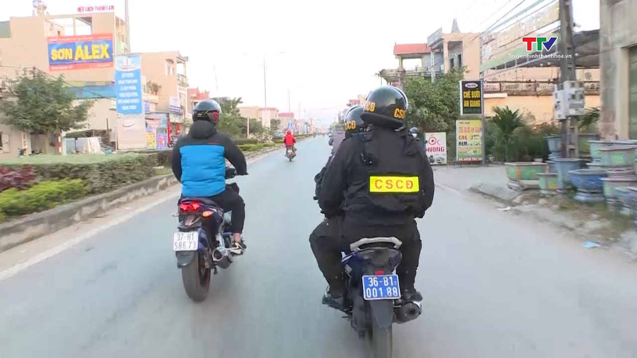Phòng Cảnh sát cơ động bảo đảm an ninh trật tự ATGT dịp cuối năm trên địa bàn huyện Hoằng Hóa