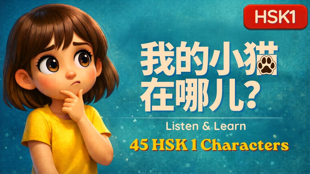 HSK 1 | Learn Chinese Through Story | Beginner Mandarin Listening - Where is my cat? (我的小猫在哪儿)
