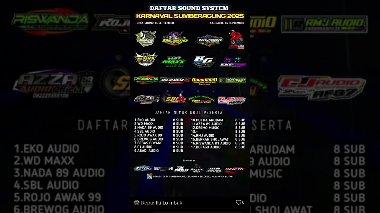 #karnaval sumberagung Selorejo blitar #soundsystem #blitarethniccarnival #brewogaudio