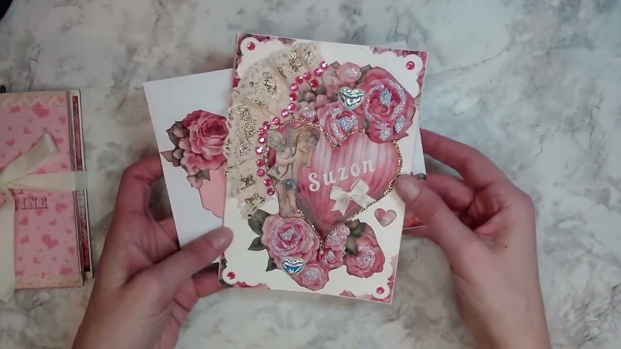 Vintage Valentine Paper Craft  Layered Pocket