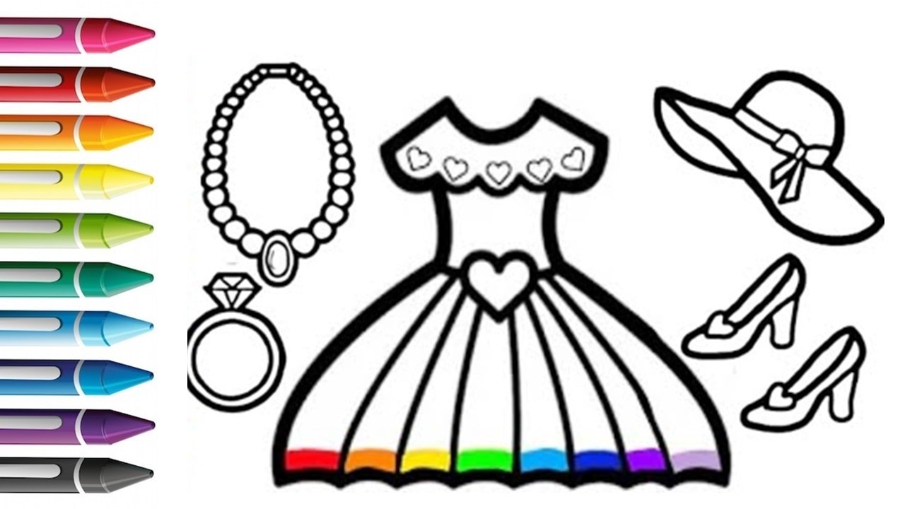 How TO Draw Dress Drawing, panting And Coloring For Kids And Toddlers | Let's Draw Together
