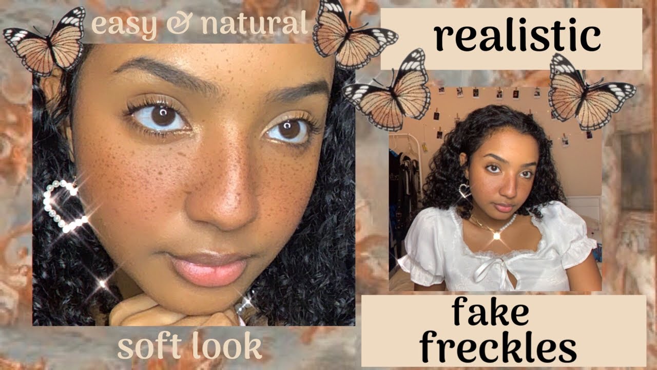 REALISTIC FAKE FRECKLES USING EYESHADOW | Easy soft look + bonus (no) mascara tip!
