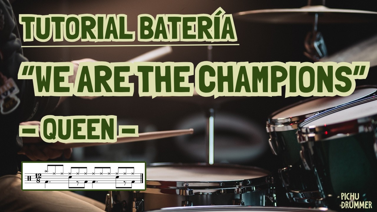 Cómo tocar WE ARE THE CHAMPIONS en BATERÍA - Queen (TUTORIAL Español)