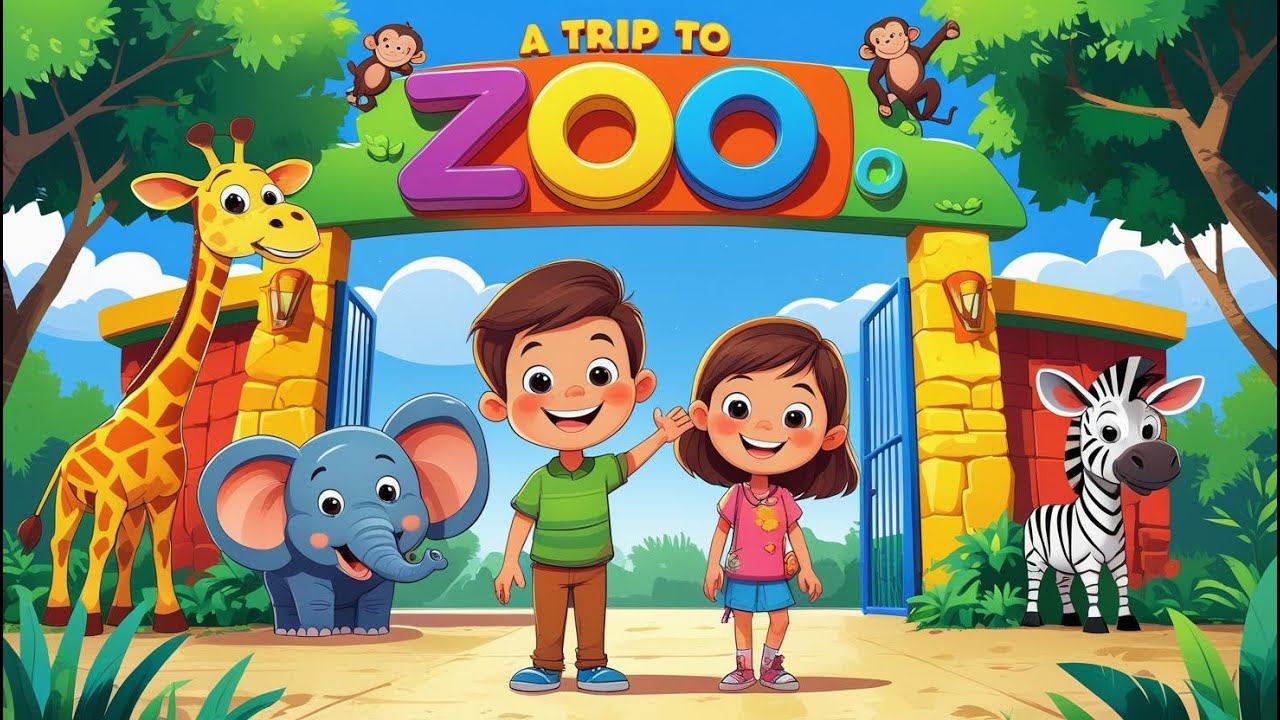 "Let's Visit the Zoo! 🐘🦁| Learn English with Animals!"