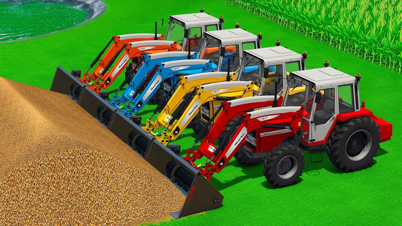 HARVESTING CORN WITH NEW AND OLD LANDINI TRACTORS - Farming Simulator 25