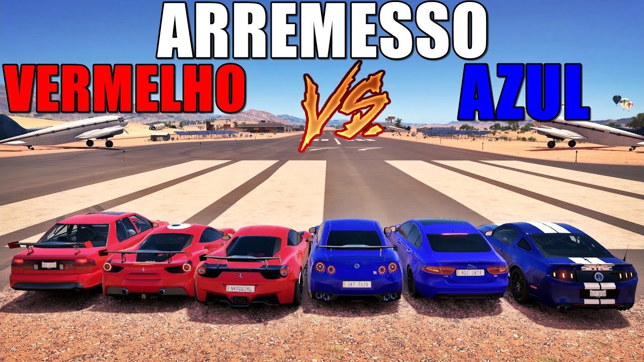LEITE QUENTE QUER ME MATAR NO ARREMESSO DE CARROS - VERMELHO VS AZUL - FORZA HORIZON 3 - GAMEPLAY
