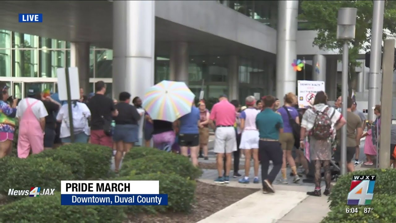 Jacksonville kicks off Pride 2025 with march across Acosta Bridge, lighting of Main Street Bridge